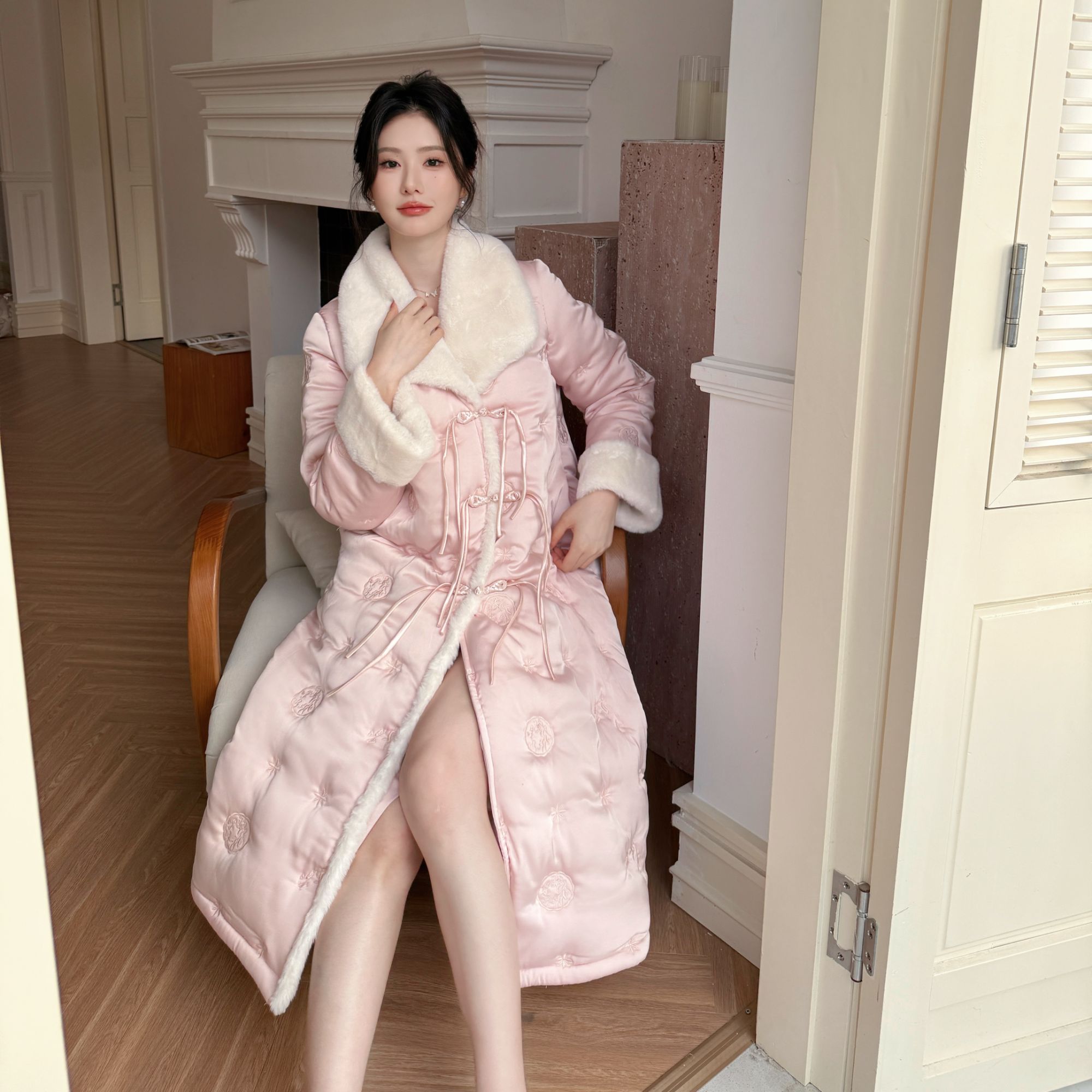 查理夫人【雪瑶睡袍】2025新款睡衣女新中式冬季加绒加厚睡衣洋气