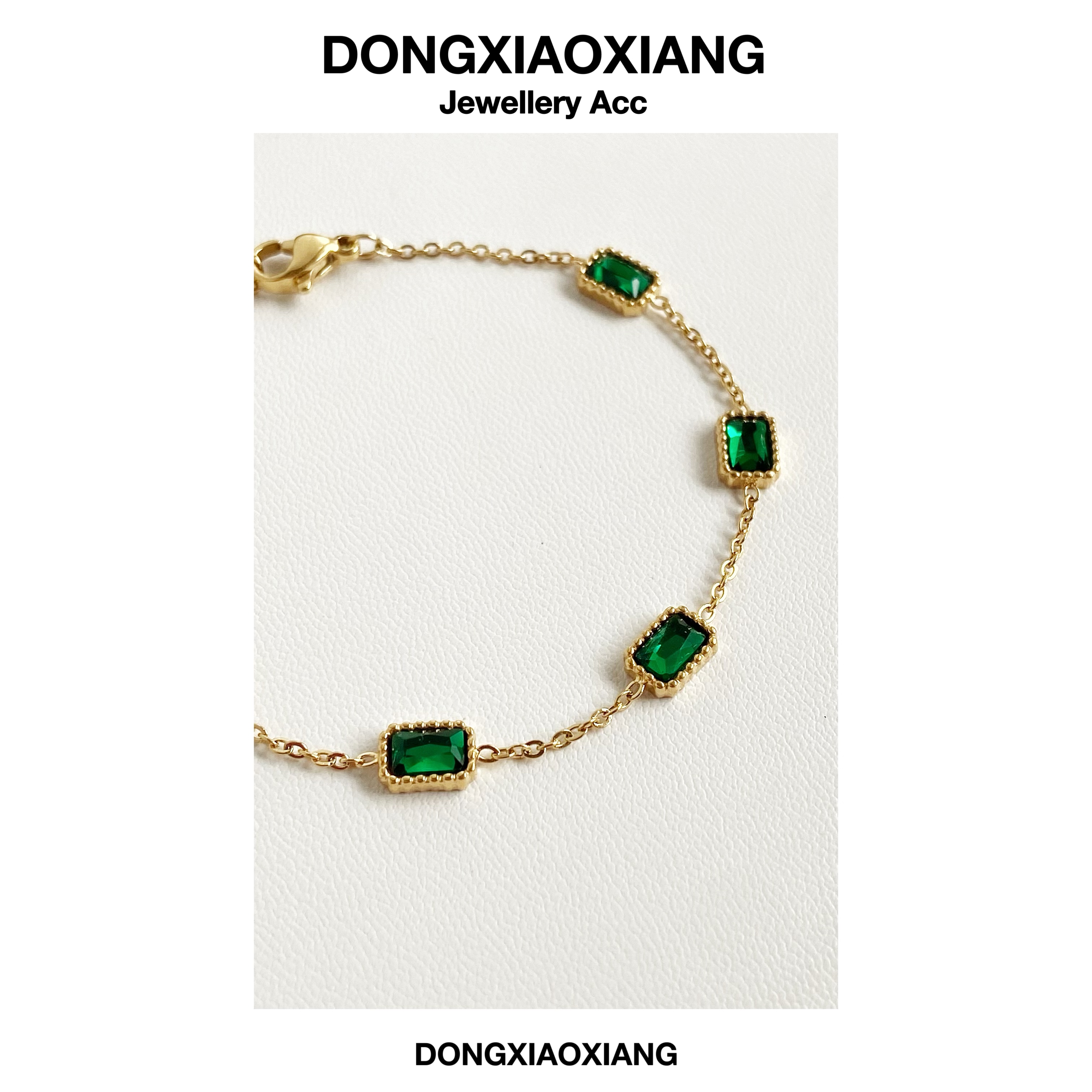 钛钢手链 祖母小方·钛钢手链手细女生手链不掉色东小香mt-E002-j