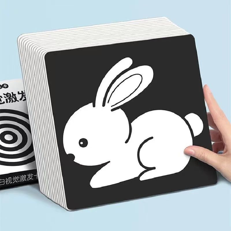 哑光大本黑白卡婴儿早教新生儿锻炼追视训练卡0-3个月宝宝用品