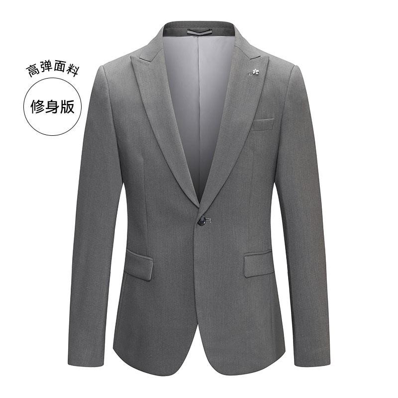 【含莱赛尔•精品商务西装】莱克斯顿男士春秋款单西高弹修身版正装