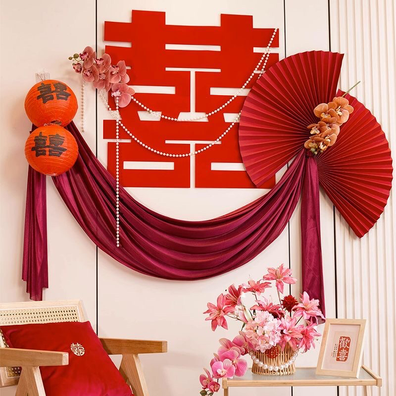 【客厅床头背景套装】备婚结婚布置套装喜庆浪漫大气装饰婚庆用品