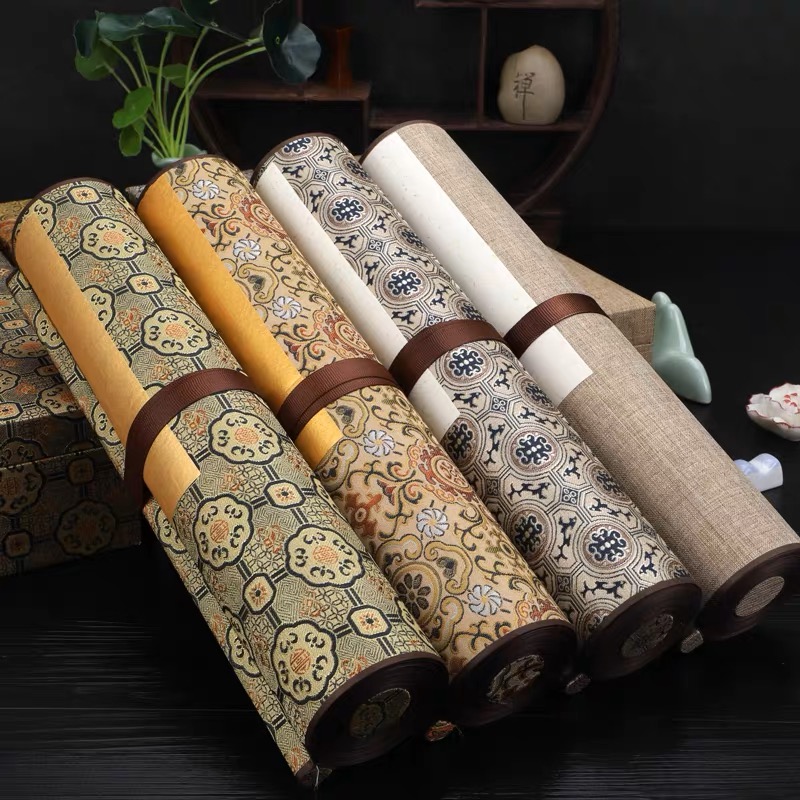 翟渊民书画合作金卷作品岳阳楼记1000cm*50cm手绘长卷作品金卷