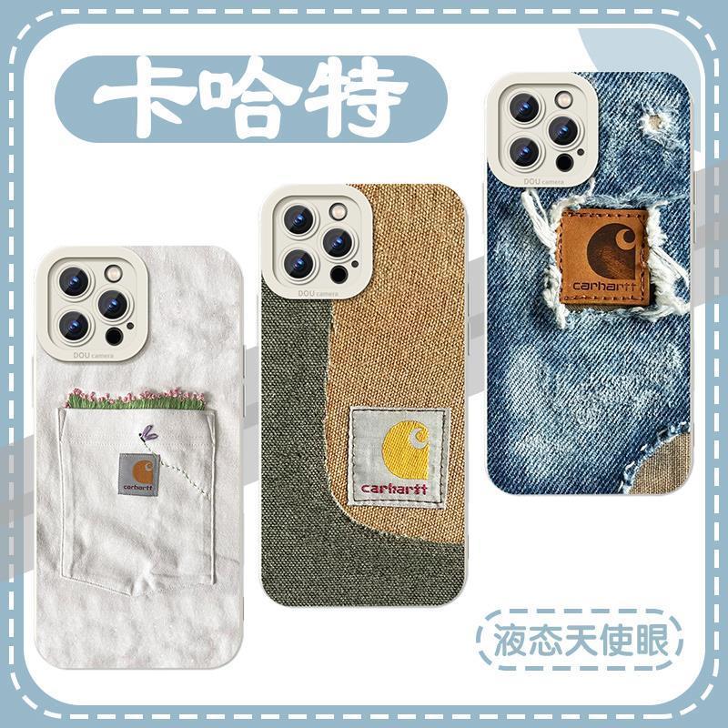 卡哈特手机壳苹果14华为mate40牛仔iPhone15Promax刺绣CARHARTT小