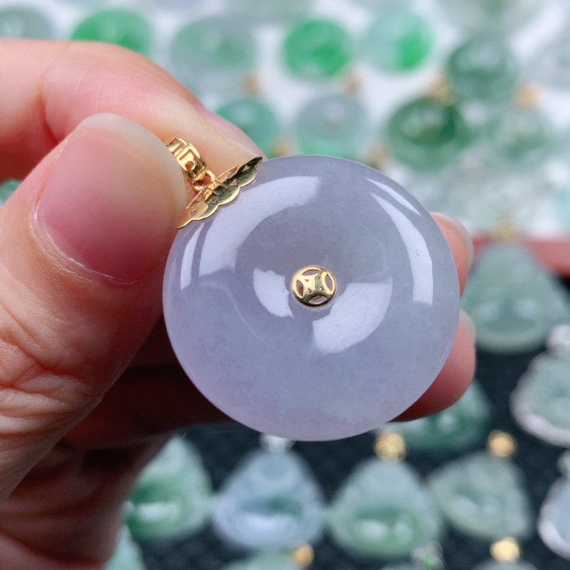 【闪购商品】翡翠吊坠(不含链)18K金镶嵌