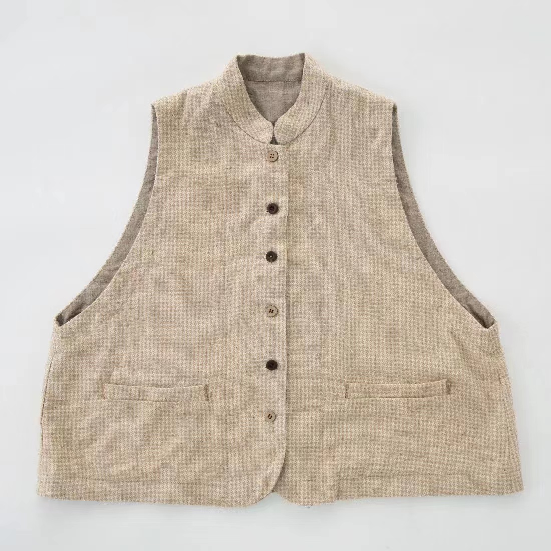 推荐#小米格柞蚕丝马甲 女士宽松马甲复古马甲百搭经典时尚休闲