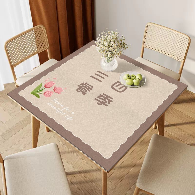 四方形餐桌垫PVC家用免洗防水防油桌布ins风正方形台面保护桌垫