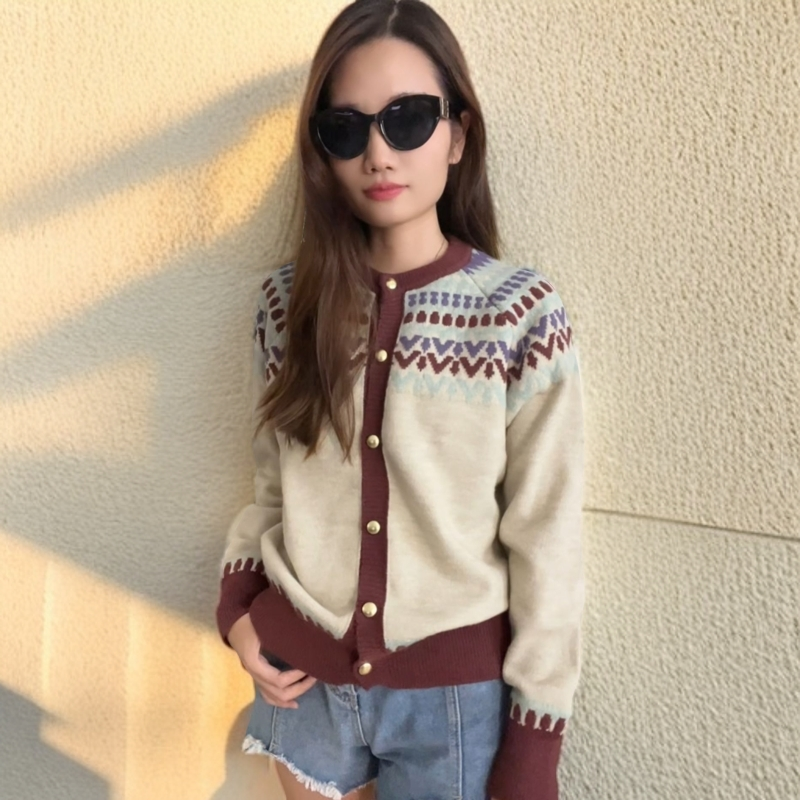 秋冬大版温柔韩系慵懒风套头毛衣开衫