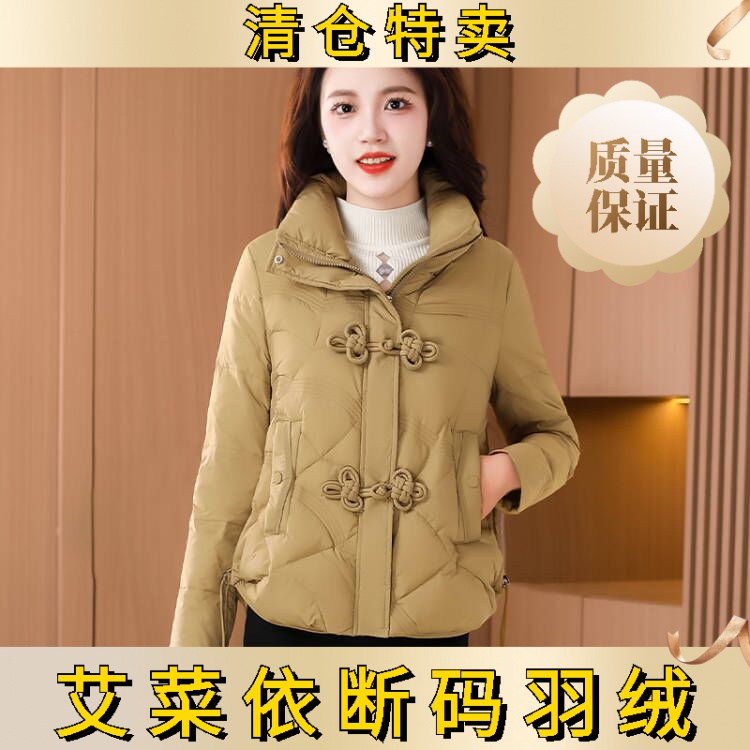 艾菜依2023年冬季休闲小羽绒服时尚立领羽绒服女士百搭加厚防寒外