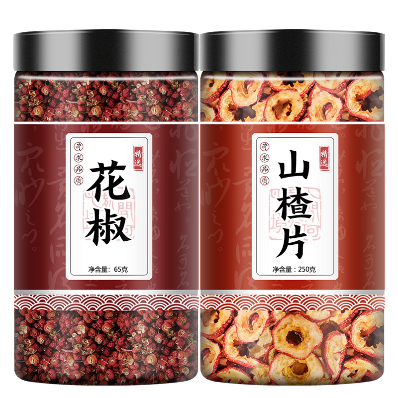 组合款无核山楂花椒叶菜新货山楂干泡水山楂泡茶片300克