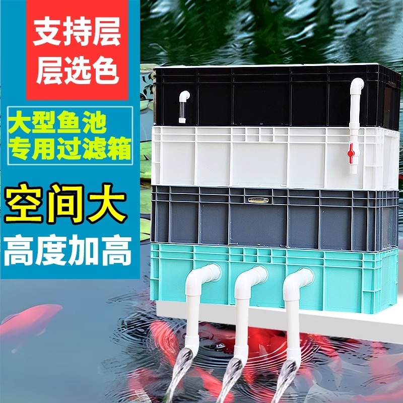 大型户外锦鲤鱼池周转箱过滤箱景观鱼池过滤系统室外水循环设备