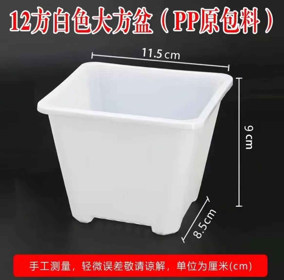 【140白方】多肉景天花盆绿植塑料花盆白色绿萝花盆专用透气耐用