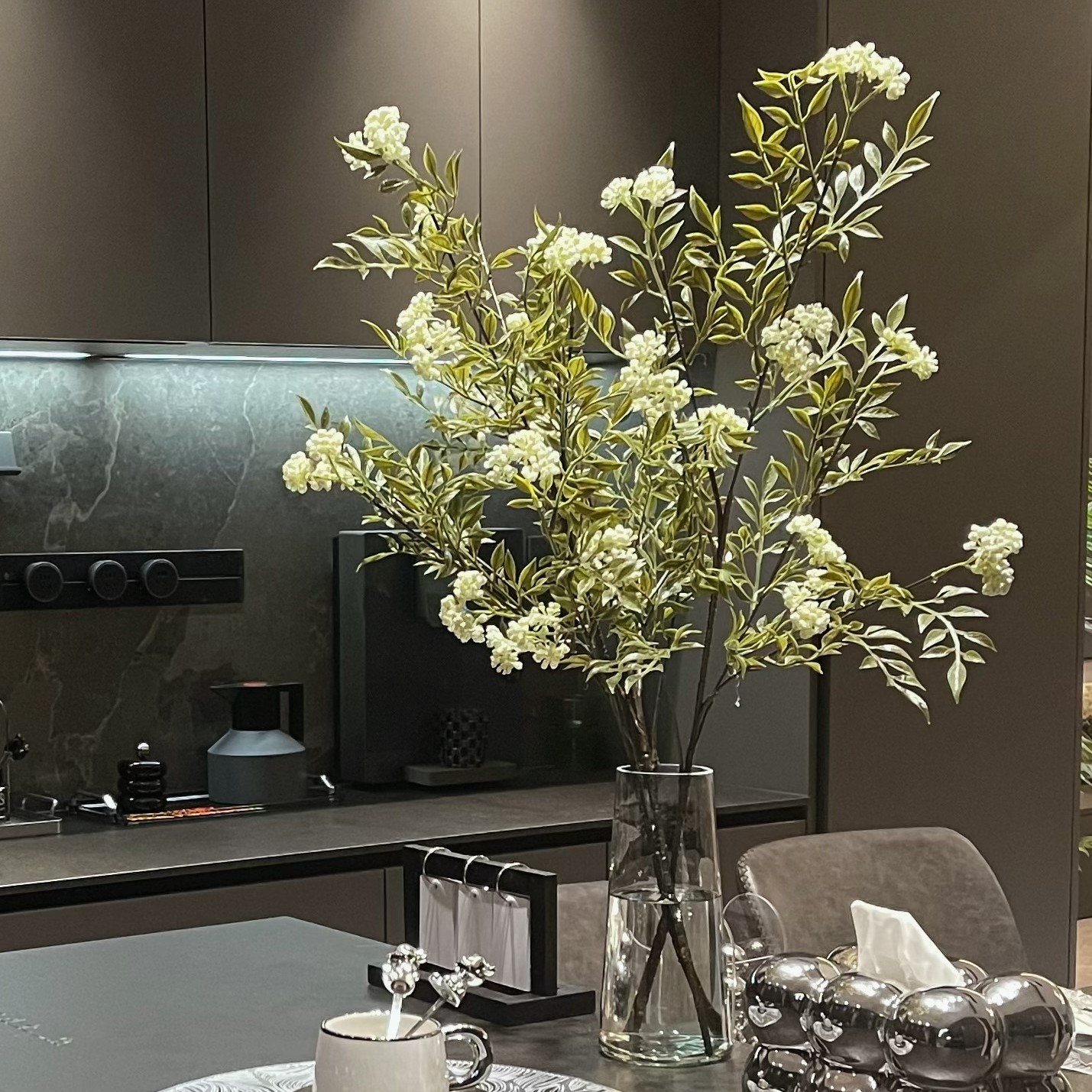 【店长推荐】月夜西棠仿真花轻奢风拍摄展示餐桌逼真茶几摆件