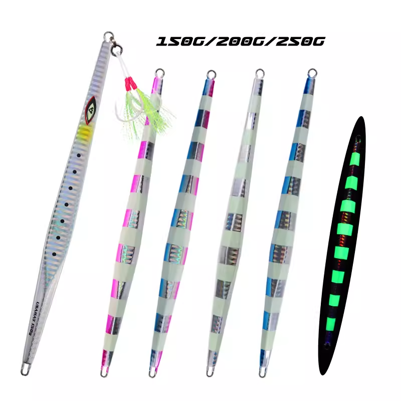  船大工68海船钓速沉快抽铁板饵带钩夜光假饵红甘马鲛250g