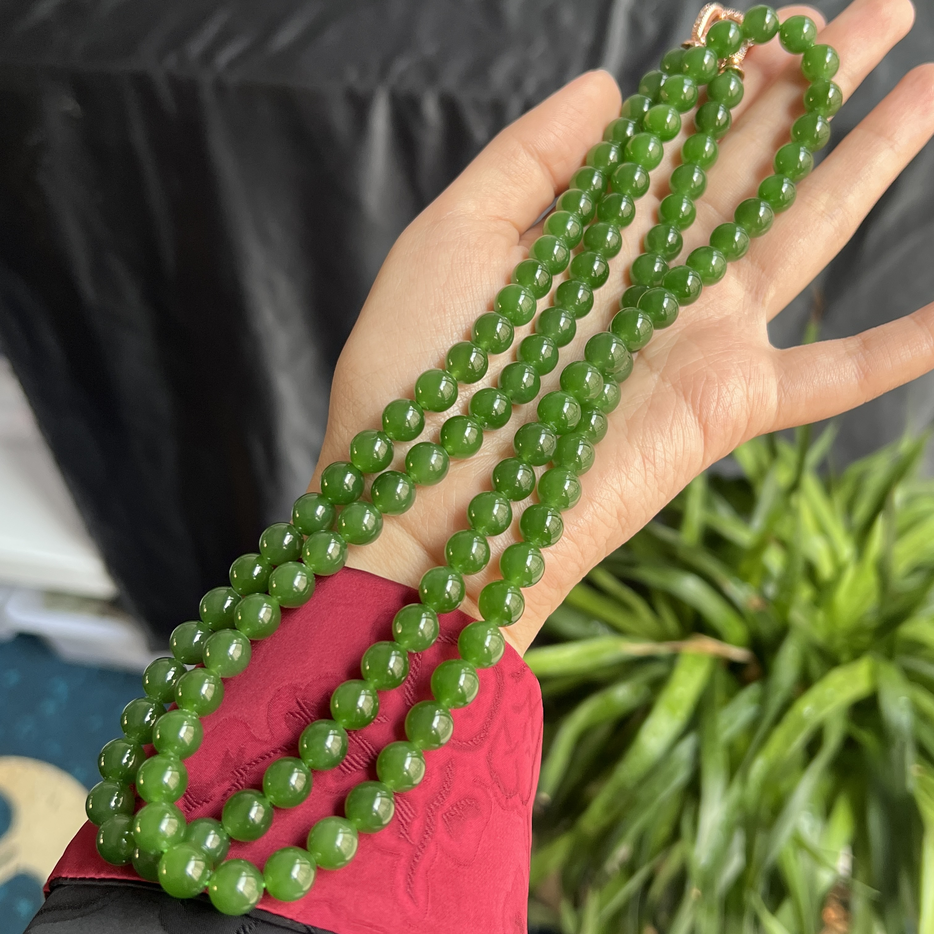 和田玉碧玉卡8链子 高货