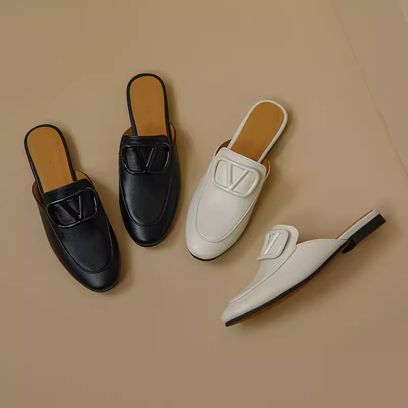 斩男平跟平底鞋2025新款后空包头凉鞋网红拖鞋女夏外穿穆勒鞋