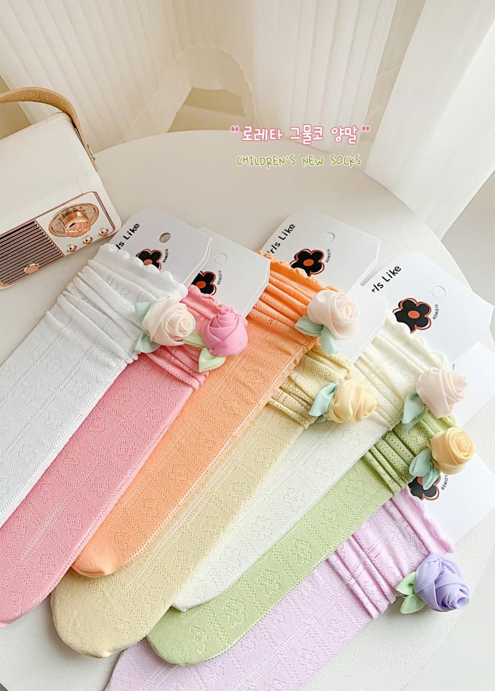 【随单飞专用链接】单拍不飞 新款女宝蕾丝洛丽塔直板袜