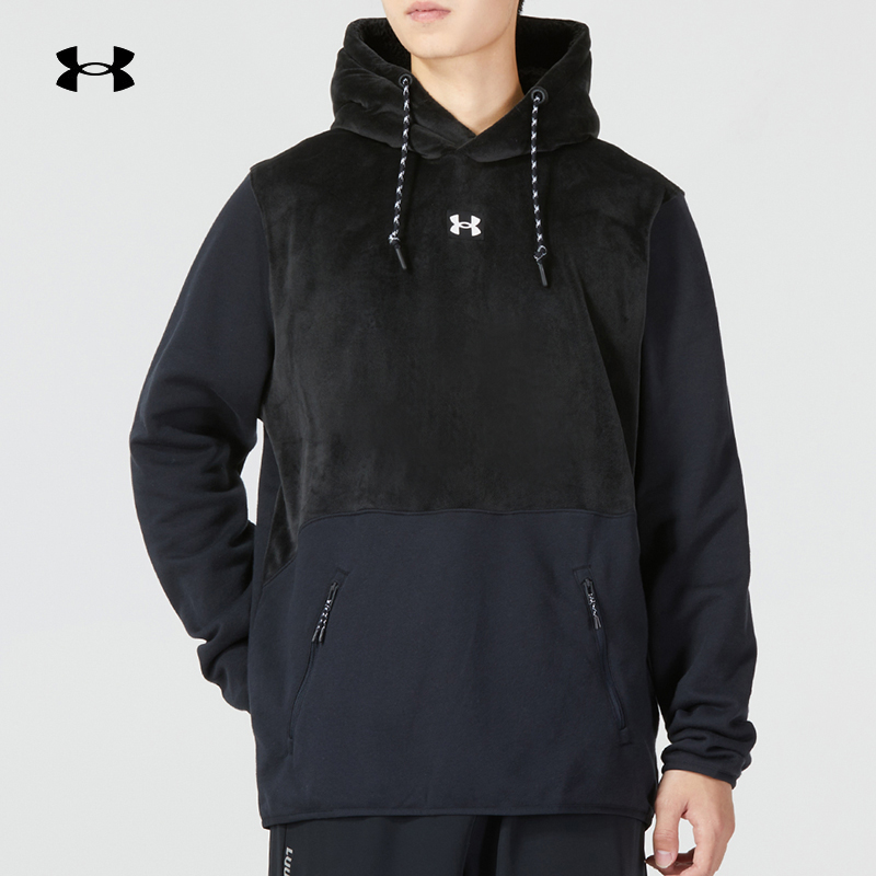 UA安德玛男装加绒连帽卫衣冬季保暖训练服健身运动套头衫 1373874
