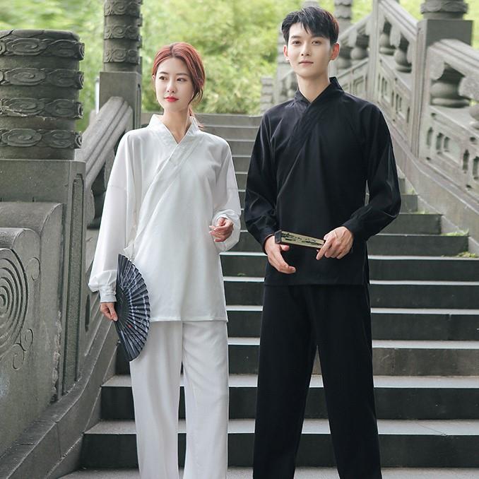道士服装男女太极服新款飘逸太极拳练功服亚麻武术服训练服道袍