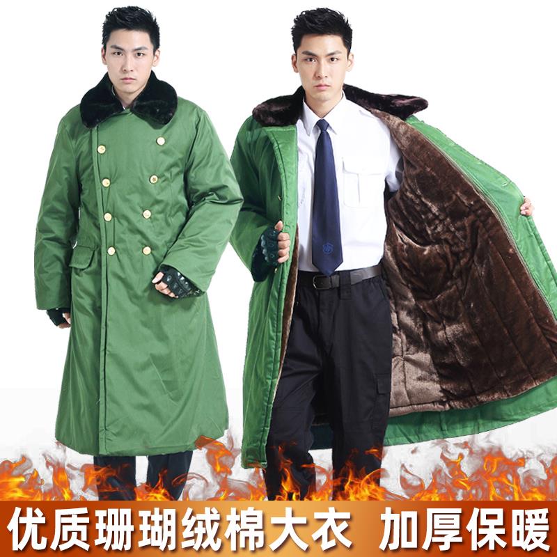 2024龙年军棉大衣绿男冬季加厚长款保安棉服冷库防寒劳保用工作服