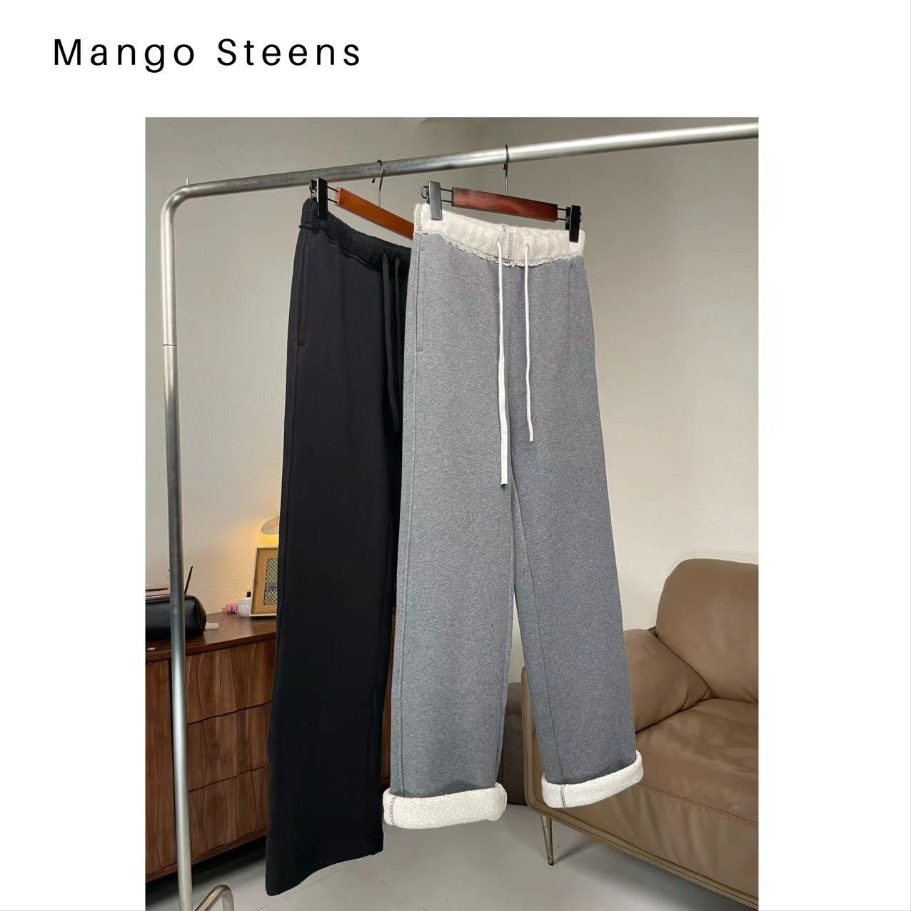 MANGO steen‘s丨糯米裤/加绒加厚直筒卫裤J4907