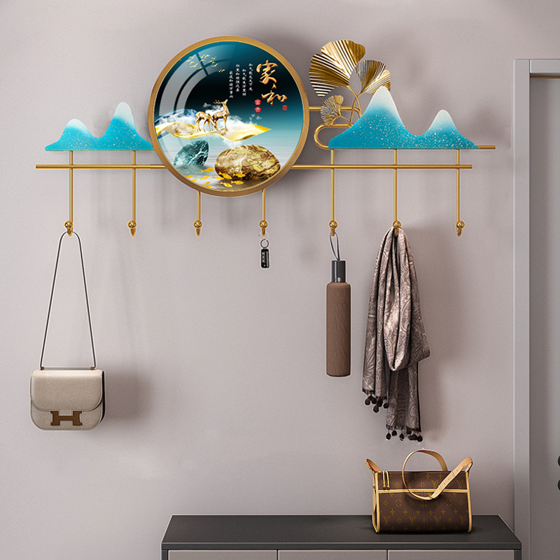 门后衣帽钩墙面装饰金属挂衣架高端晶瓷门口挂钩衣帽钩创意挂衣钩