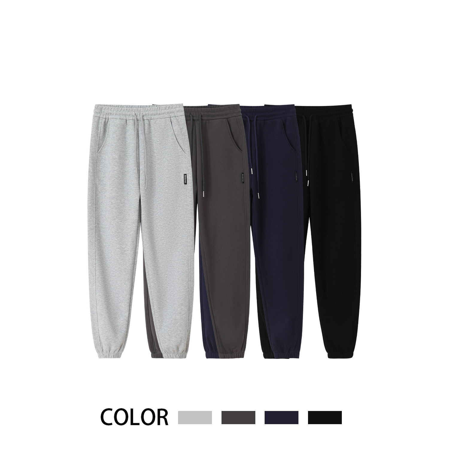 春秋款休闲运动裤韩版百搭宽松简约束脚裤大码女士运动长裤加厚