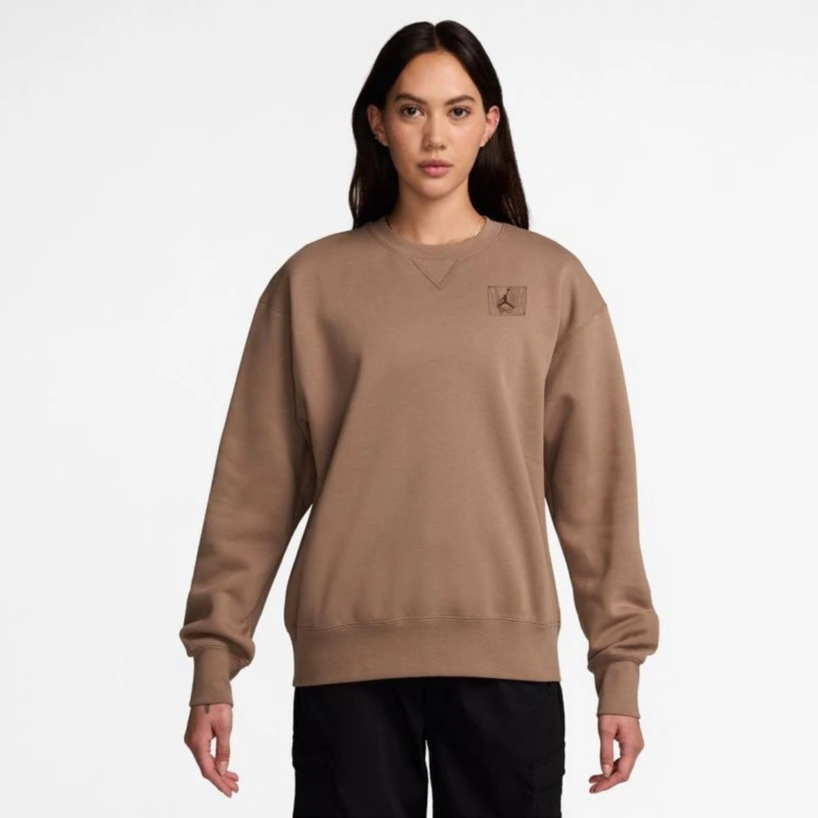 NIKE/耐克NIKE/耐克官方正品AJ女子卡其棕圆领休闲卫衣FV7054-223