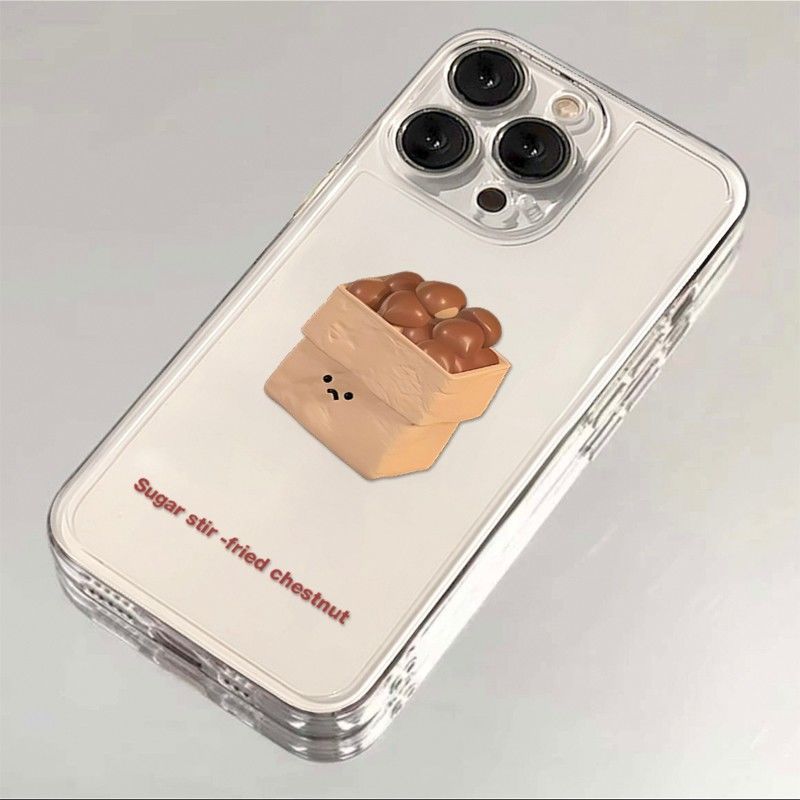 可爱板栗苹果15promax手机壳iPhone14新款13透明12简约11软壳x女8