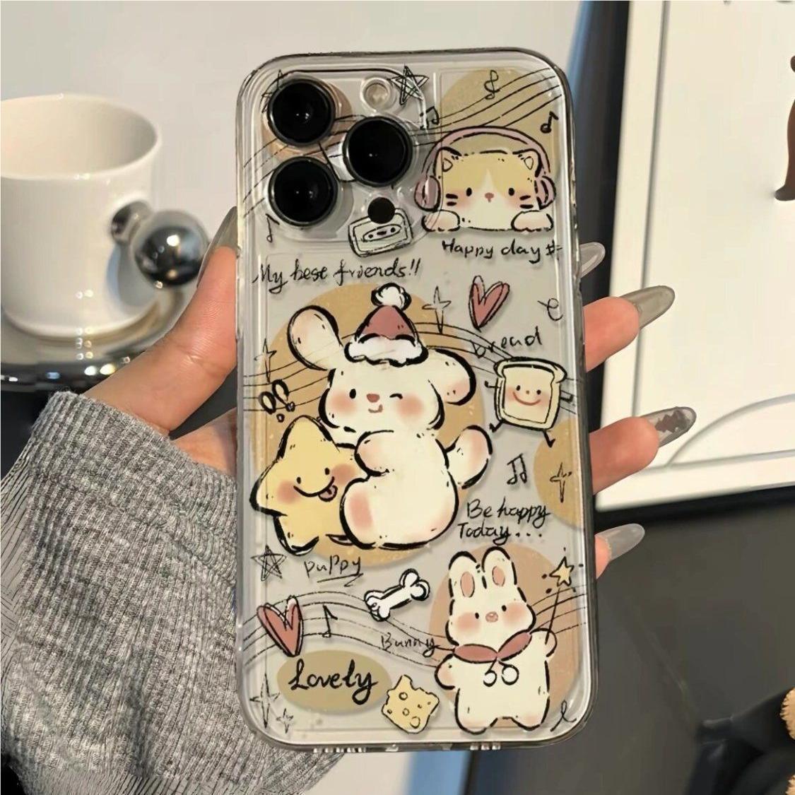 抱星小狗苹果15ProMax手机壳iPhone14防摔13全包12新款11软壳X女8