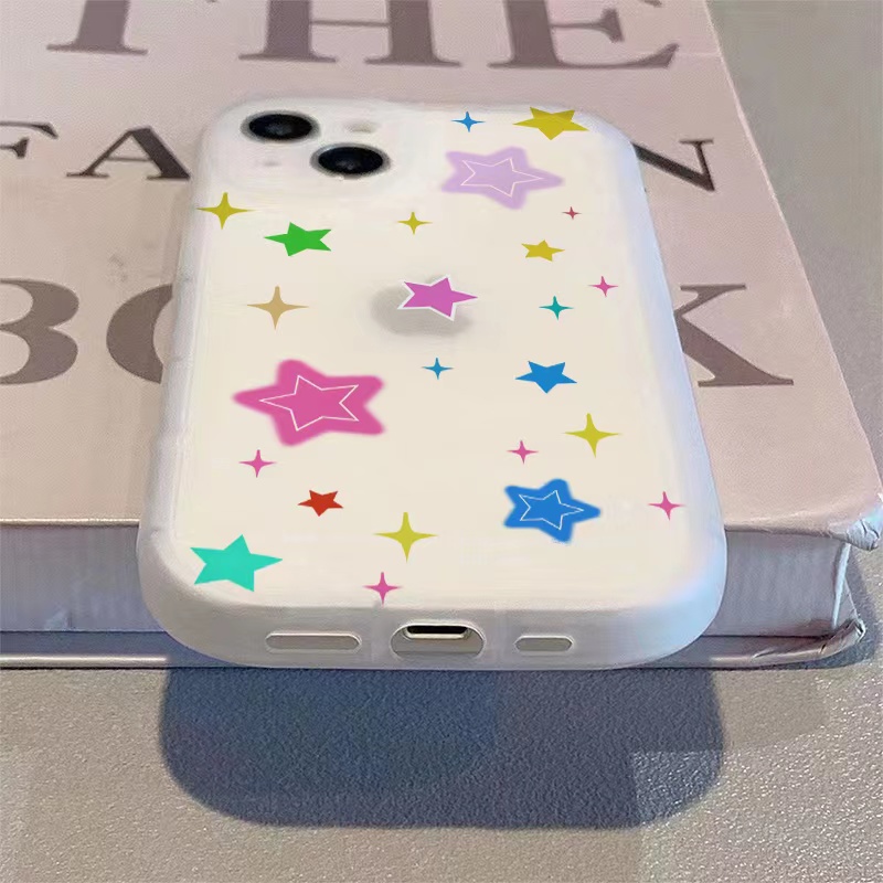 满屏星星苹果15ProMax手机壳iPhone14全包13可爱12卡通11防摔X女8