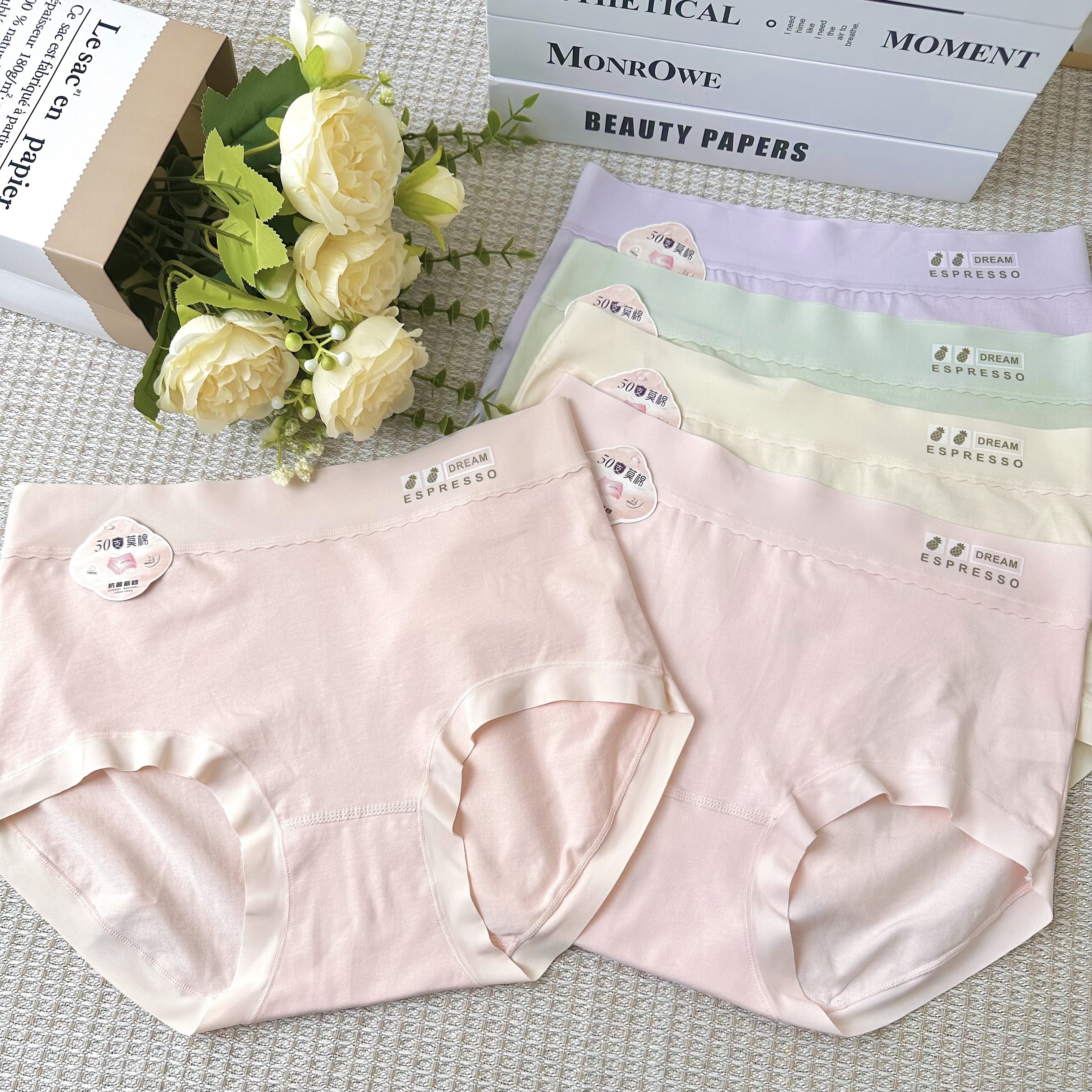5条装【90-150斤】50支棉女士内裤透气柔软三角裤新疆棉中腰