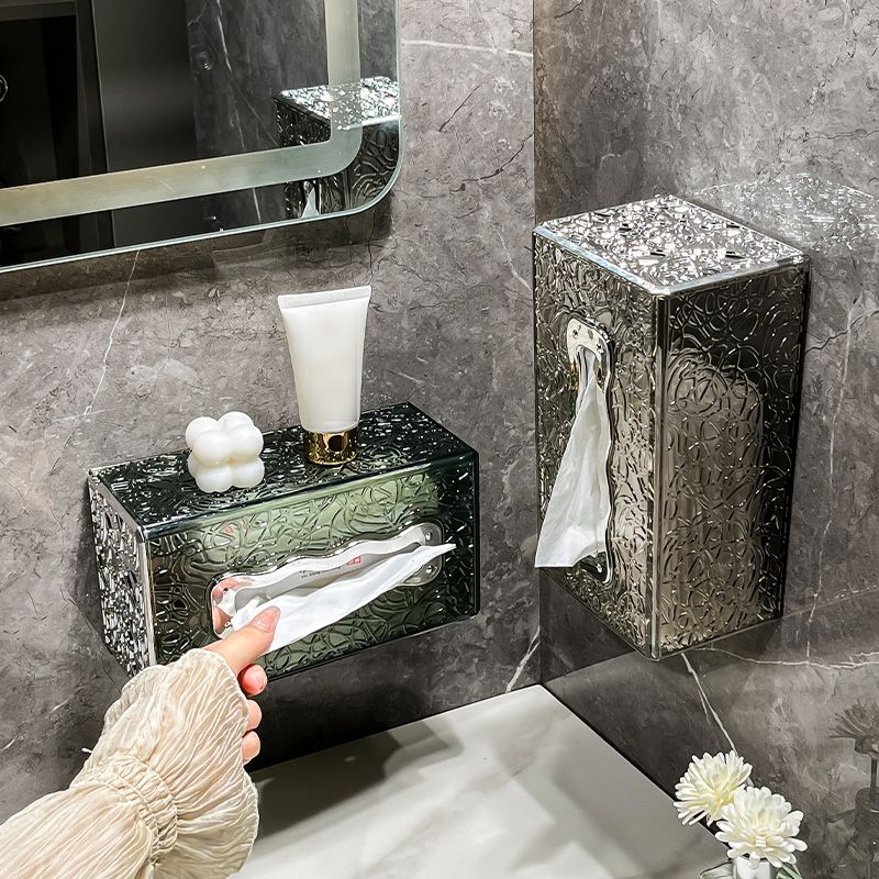 北欧纹理感纸巾盒壁挂式厕所卫生间洗脸巾收纳洗手间抽纸盒免打孔