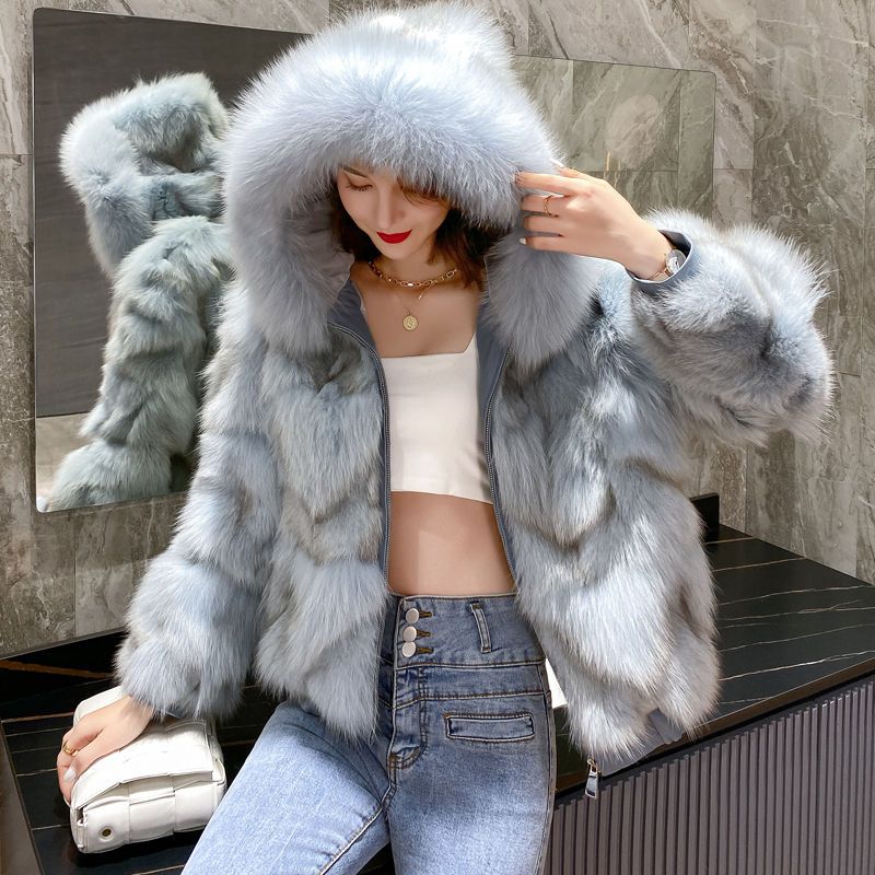 进口狐狸巷连帽简单大气时尚款身长60