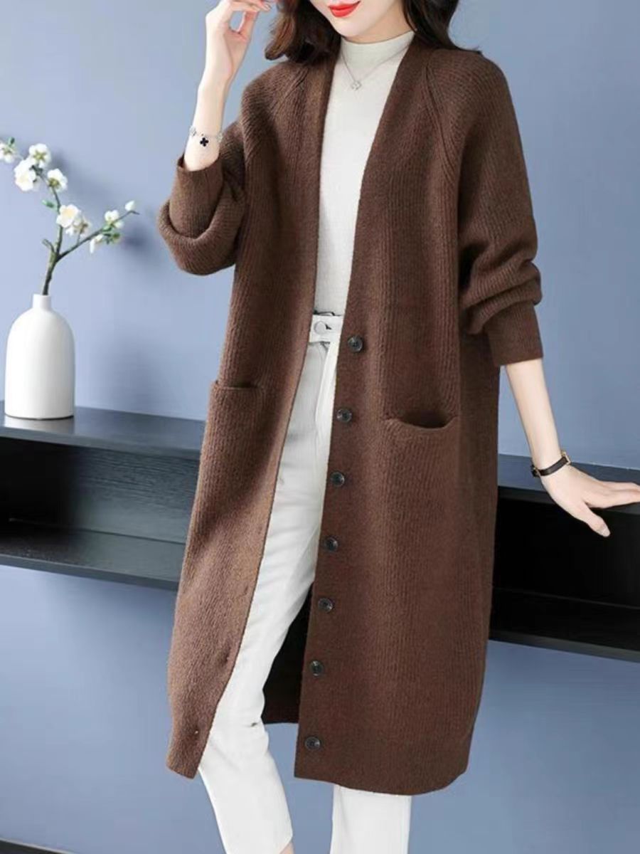 沐盛-【威化】 中长款针织开衫