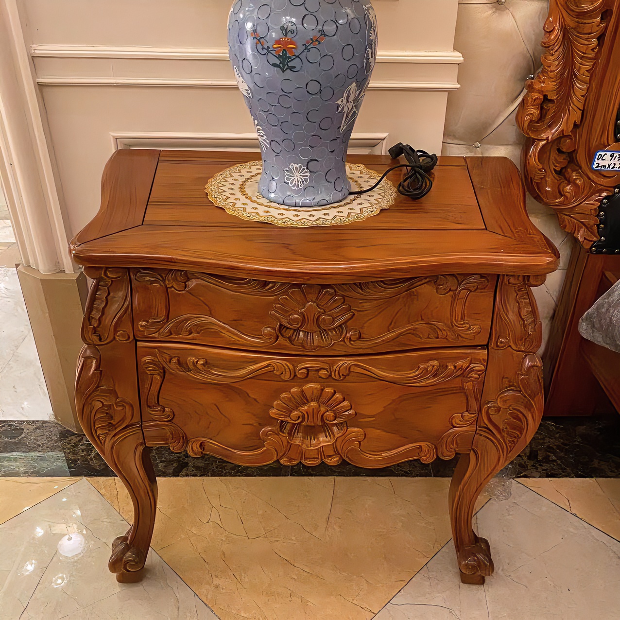 KL-907床头柜  欧式手工雕刻实木780*450*640