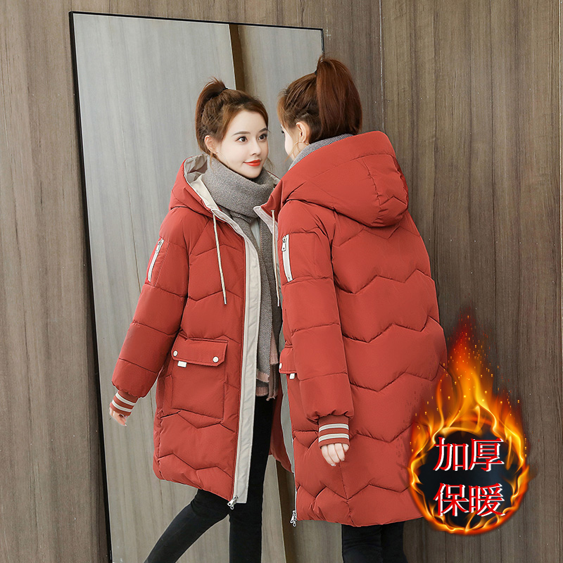 鸿星尔克领跑女士衣外套女冬季2023新款爆款中长款羽绒服女款袄冬