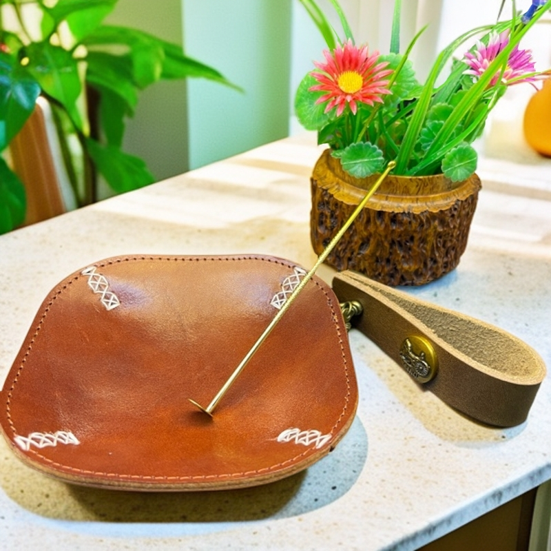 意大利双层指柔牛皮手工缝制醒草盘烟斗架压棒新手入门三件套配件