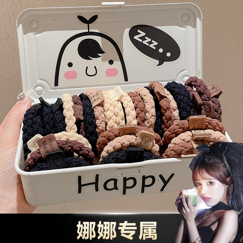 韩版加粗头绳发圈气质扎头发皮筋女高弹力日韩发绳皮套ins不伤发
