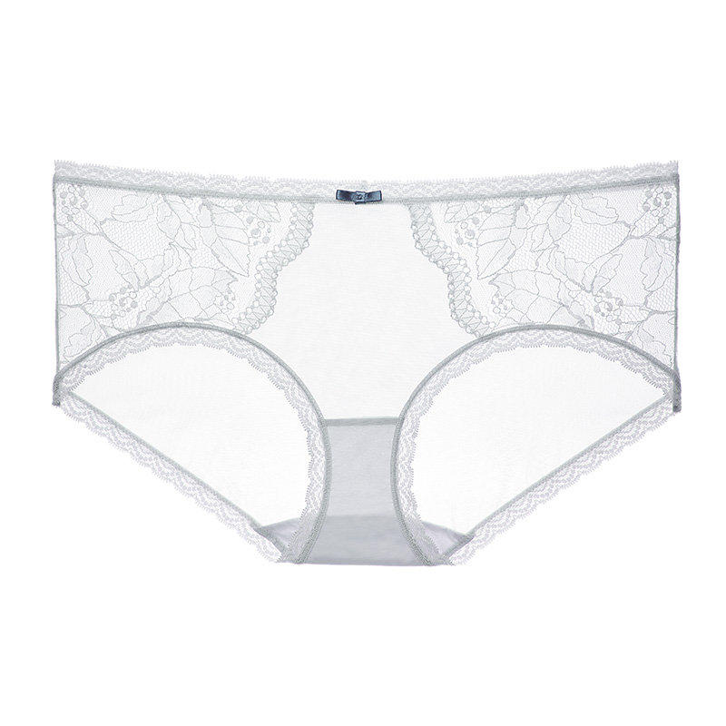 紫兰蒂 【甜心派对】蕾丝无痕性感透气网纱舒适中腰平脚裤SKD2006