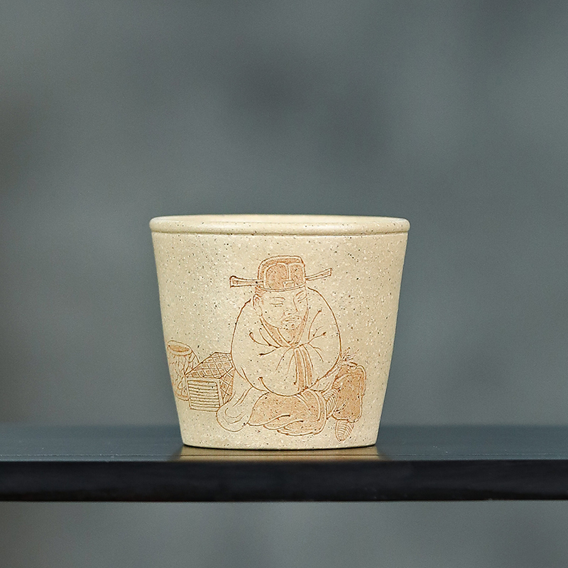 宜兴紫砂品茗杯黄龙山原矿本山绿泥手工主人杯70cc
