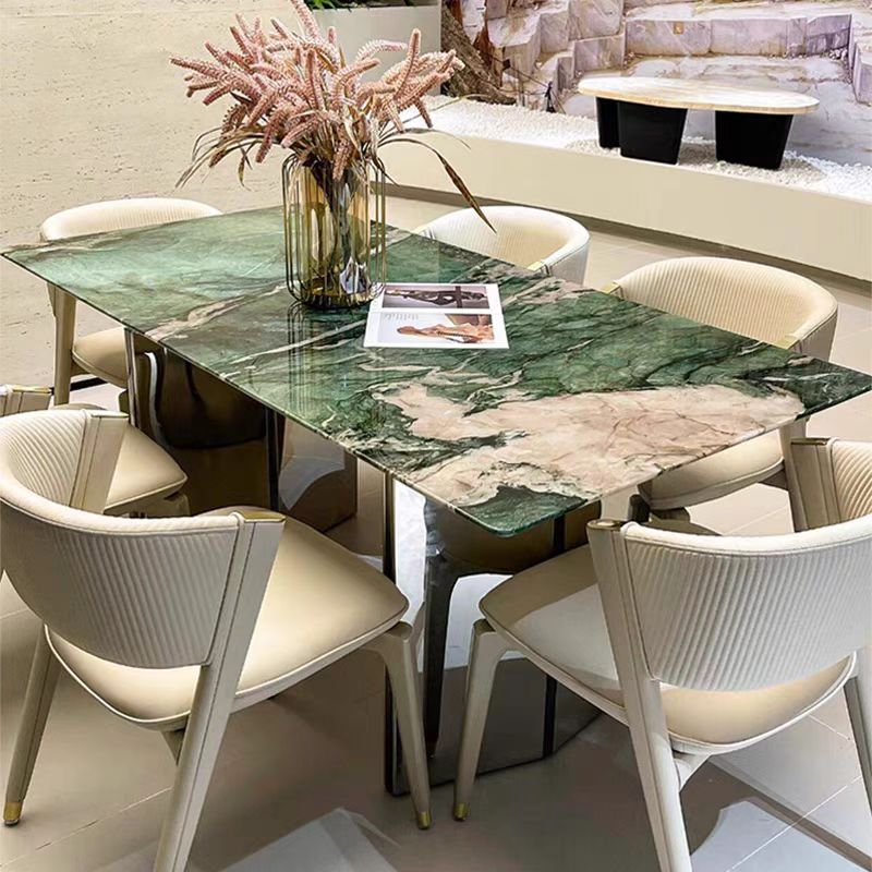 百达翡翠纯天然奢石长桌2米圆桌1.8米1.5米奢石定制餐桌家具长桌