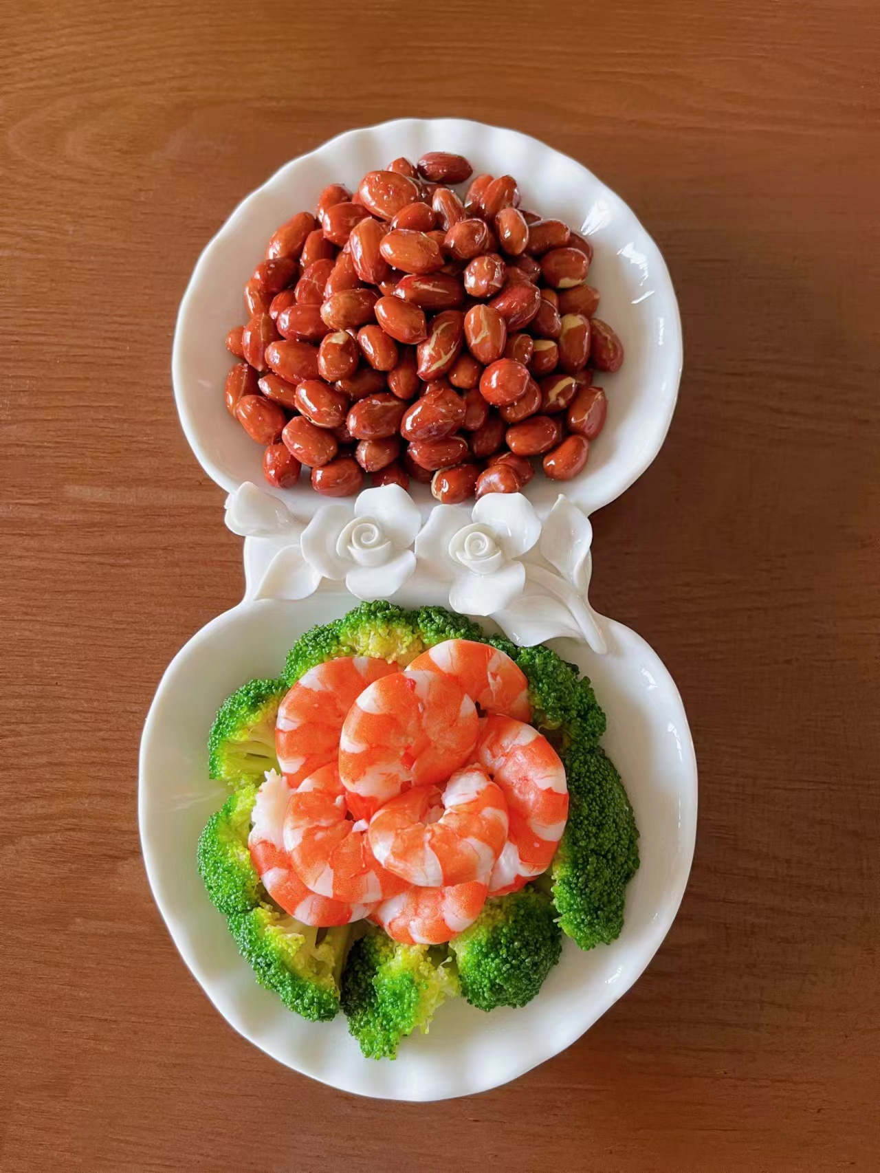 昆轩家捏花两格盘子29厘米