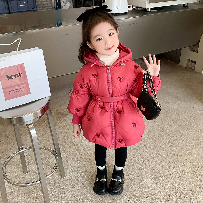 巴拉巴拉恩女童收腰羽绒服秋冬2023新款儿童冬季轻薄洋气宝宝冬装