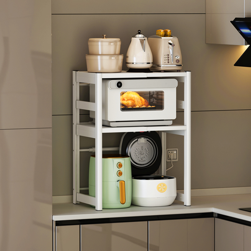 电饭煲置物架可伸缩微波炉架子烤箱家用多功能双层台面厨房收纳架