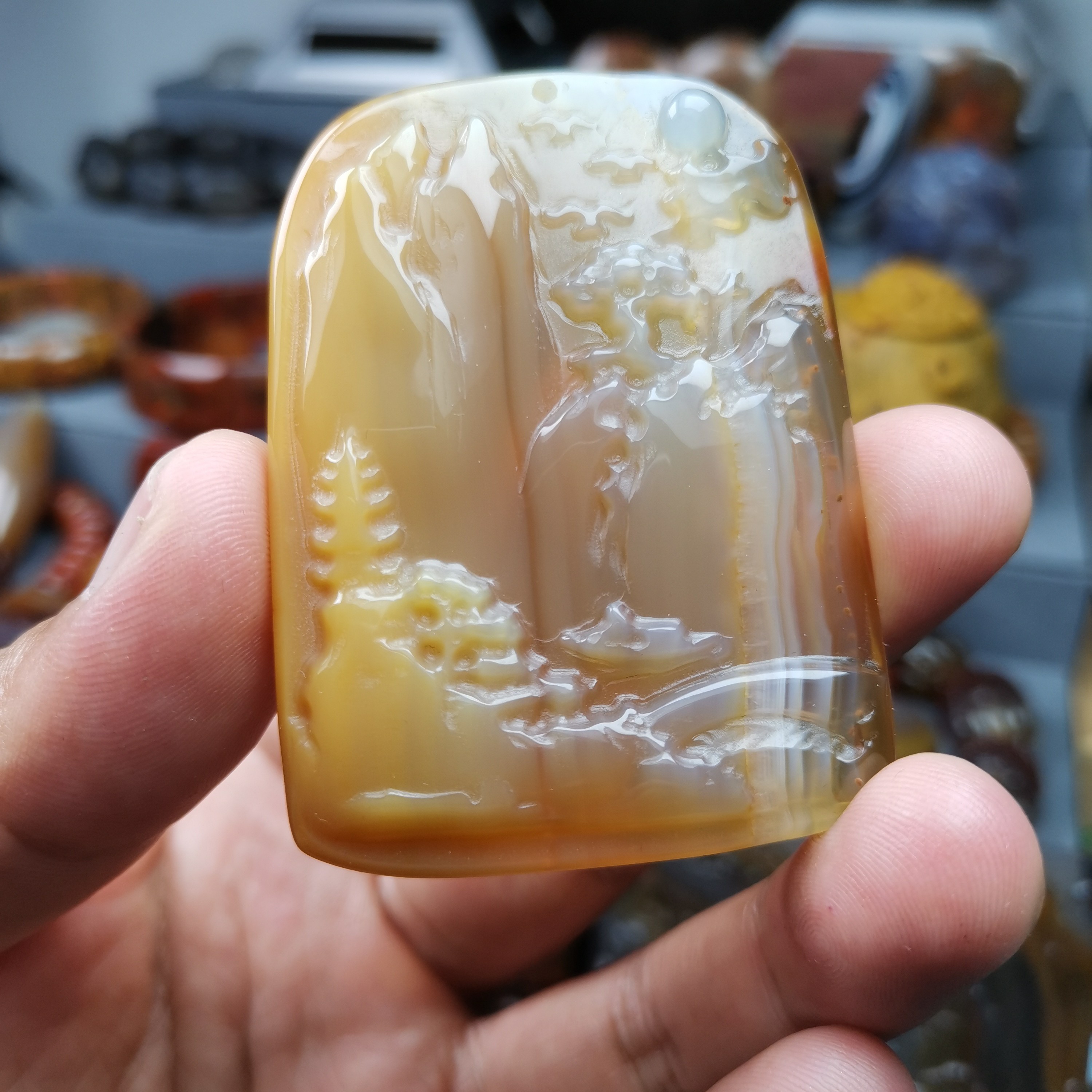 天然玛瑙牌子山水