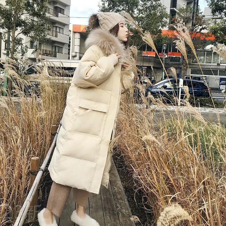 新款2023新款冬季棉衣女中长款外套韩版宽松加厚大毛领棉袄棉服同