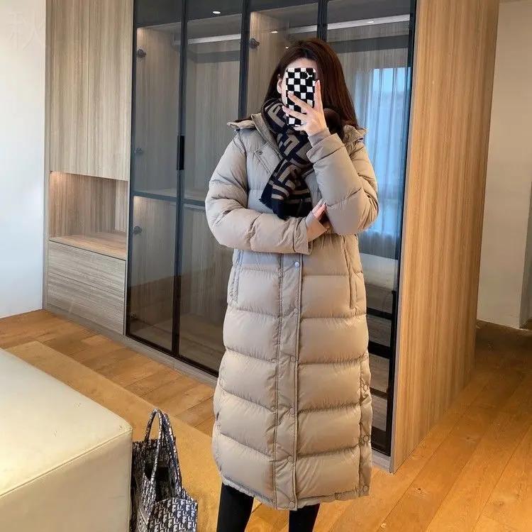 冬装精选绒2023新款网红韩版羽绒棉服女中长款连帽修身百搭极寒