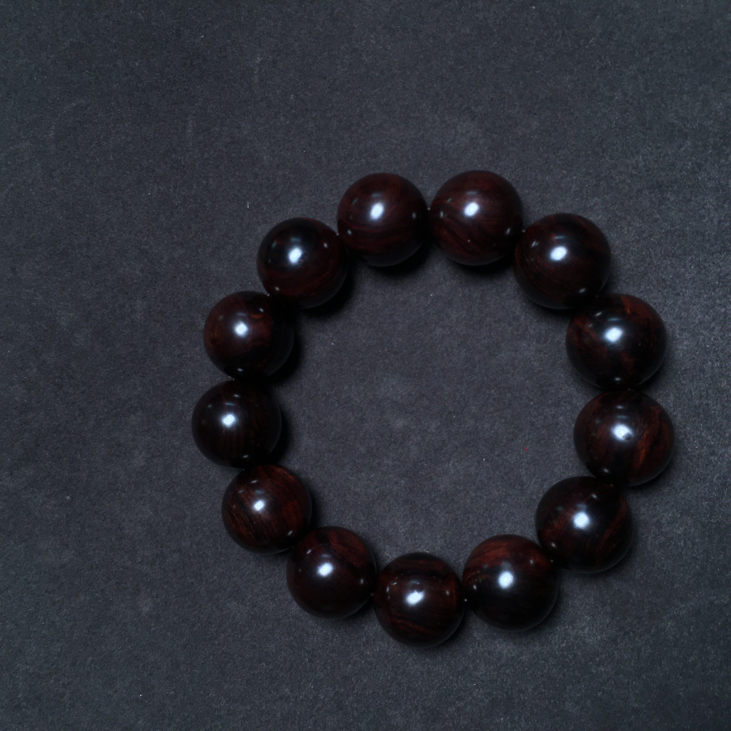 【一物一拍】FS098海南黄花梨紫油梨水波留疤黑线1.8手串