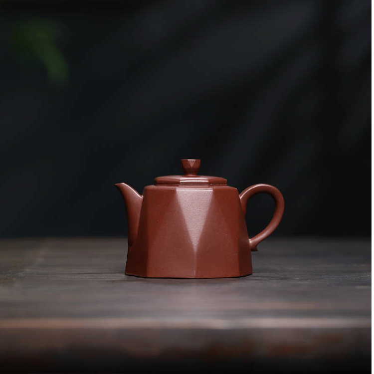 宜兴紫砂壶纯手工电窑烧制出水暴爽原矿紫泥龙血砂八方钻石