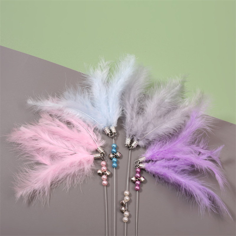 铃铛羽毛仙女逗猫棒钢丝逗猫棒新款幼猫猫咪互动逗猫玩具